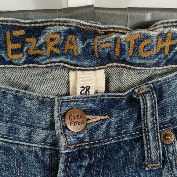 Ezra Fitch Vintage Women's Blue Bootcut 100% COTTON Distressed Jeans Size 6 US - Picture 3 of 8